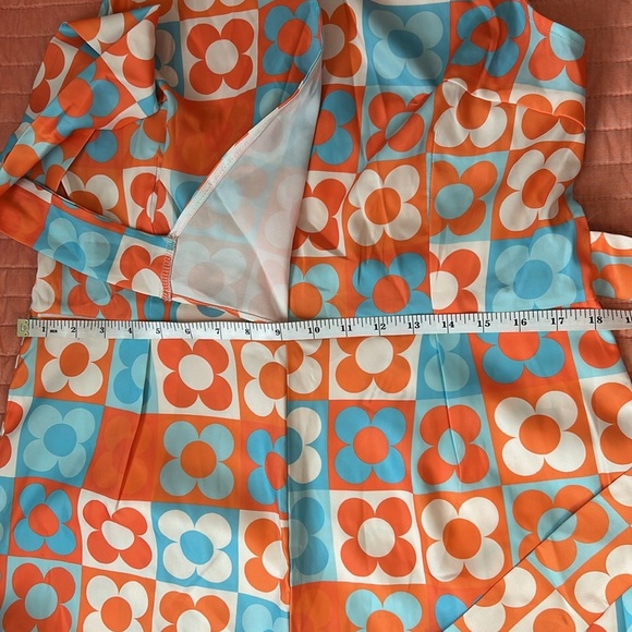 NWT Retro Stage 60s Inspired HALTER COLORBLOCK FLORAL SLEEVELESS JUMPSUIT sz 2XL - Picture 9 of 15